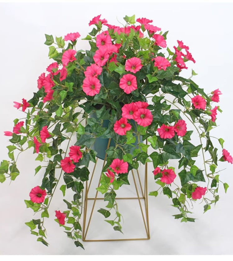 90cm Artificial Climbing Plant with 44 Flowers, UV-Resistant, for Balcony, Garden, and Living Room Decoration, Artificial Hanging Flower | Sansoti