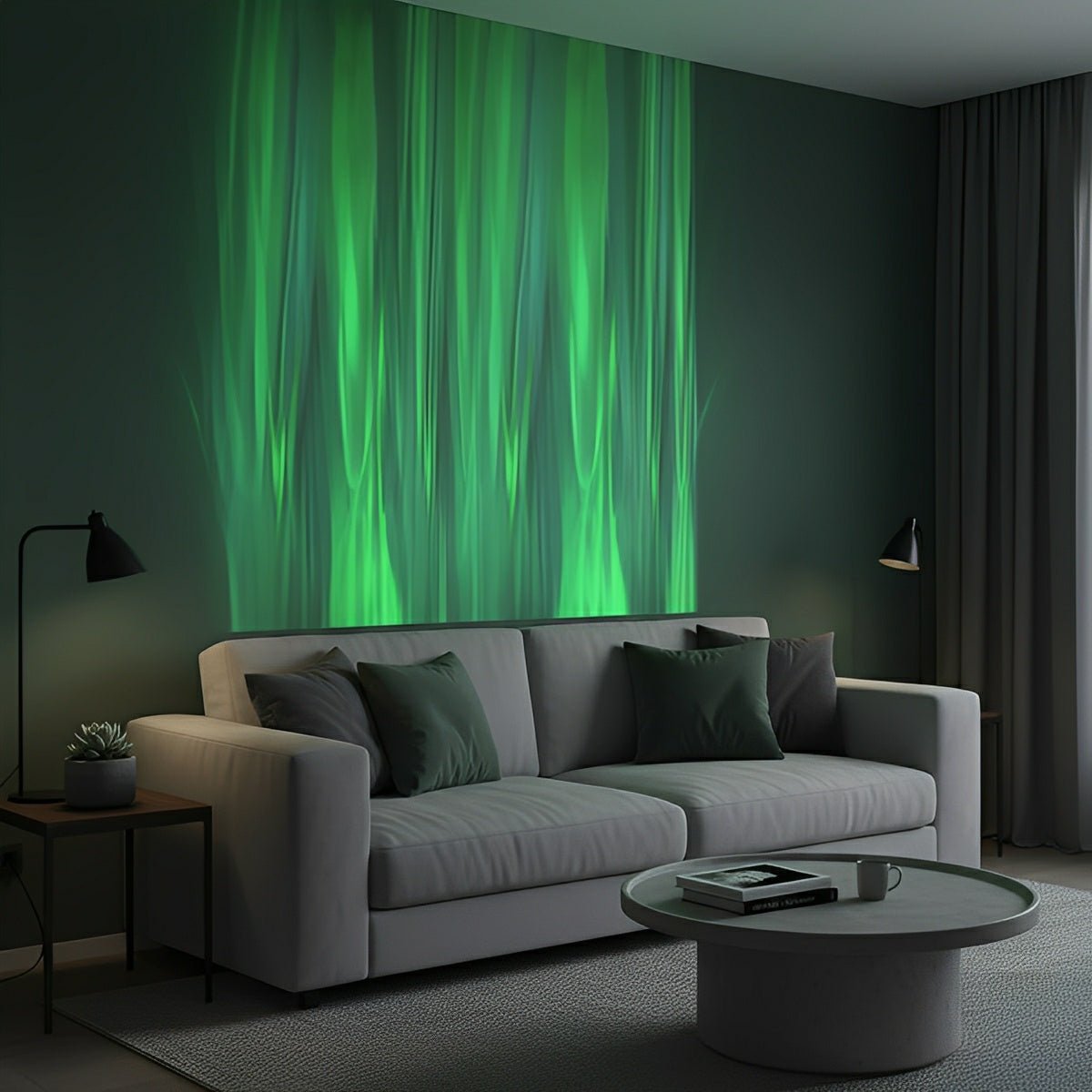 Wandlamp LED 3D Vlameffect Aluminium Zwart Woonkamer Bar RGBW Sfeerlamp Wandwasser Lichteffect | Sansoti