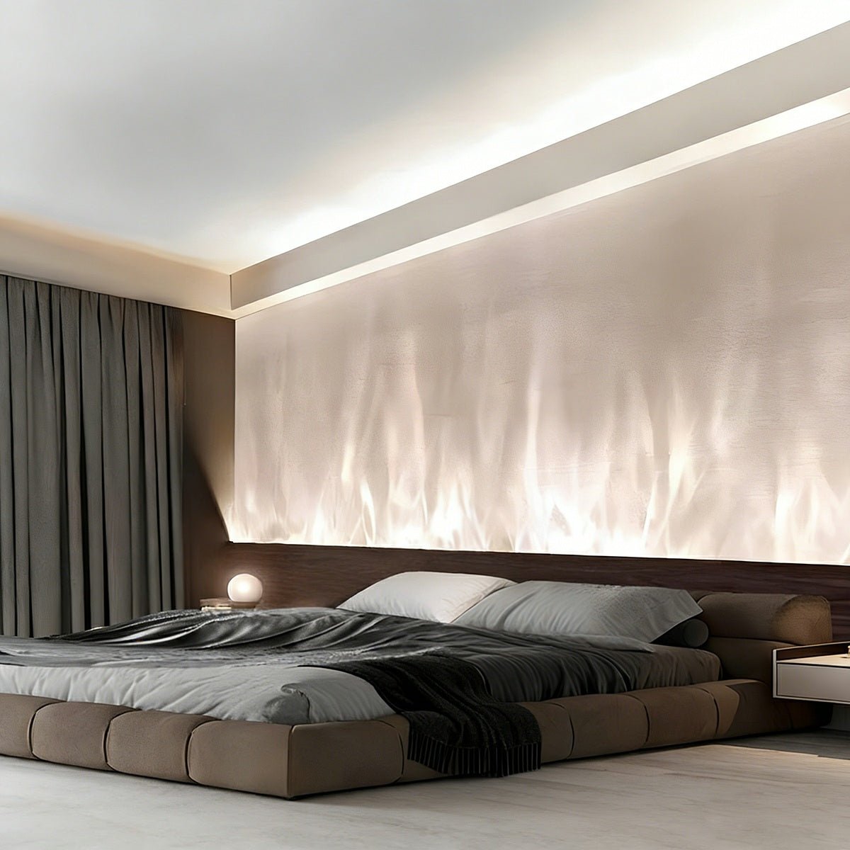 Wandlamp LED 3D Vlameffect Aluminium Zwart Woonkamer Bar RGBW Sfeerlamp Wandwasser Lichteffect | Sansoti