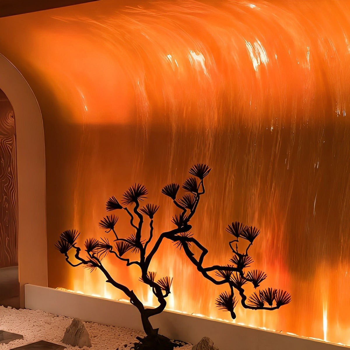 Wandlamp LED 3D Vlameffect Aluminium Zwart Woonkamer Bar RGBW Sfeerlamp Wandwasser Lichteffect | Sansoti