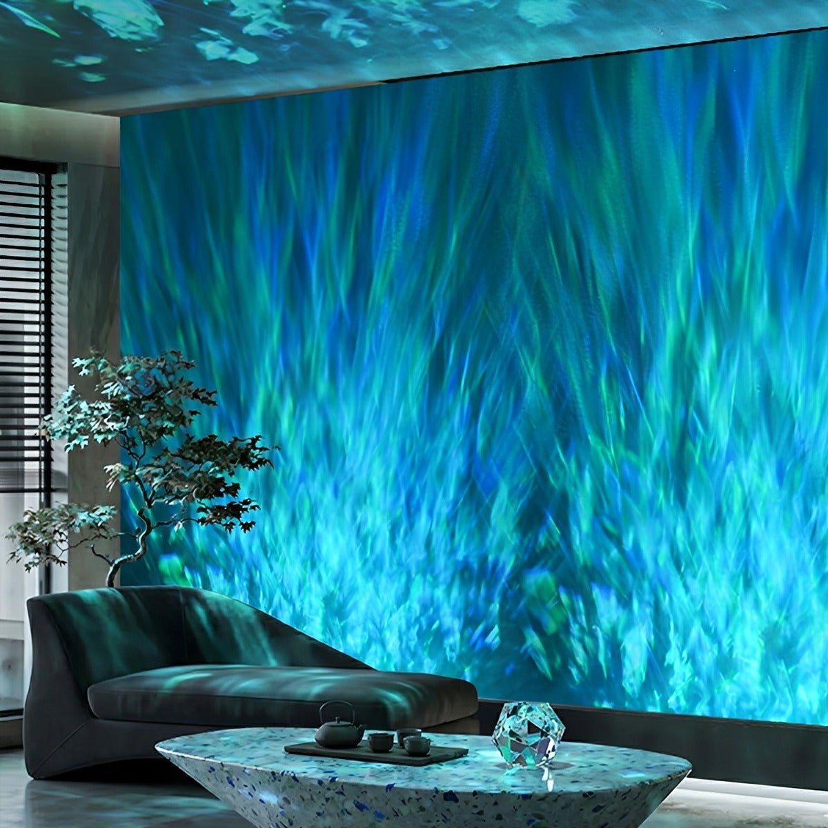 Applique murale LED à effet de vague RGBW en aluminium noir, 50 cm/100 cm, éclairage d'ambiance pour le salon et la chambre | Sansoti