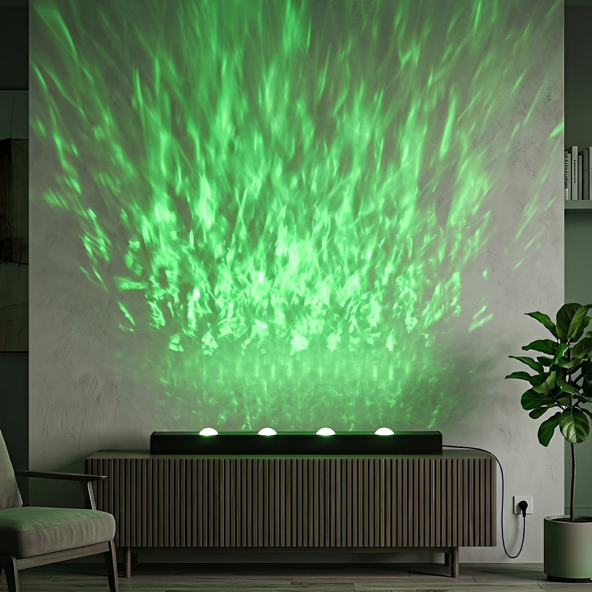 Applique murale LED à effet de vague RGBW en aluminium noir, 50 cm/100 cm, éclairage d'ambiance pour le salon et la chambre | Sansoti