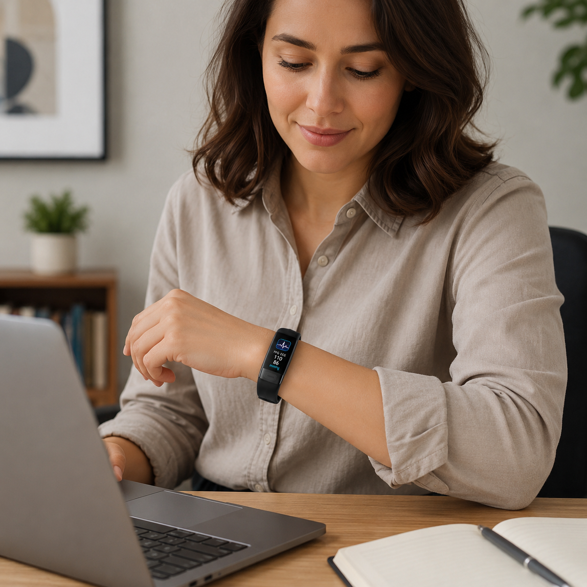 Bracelet de santé avec électrocardiogramme, cardiofréquencemètre, tensiomètre, SpO2, suivi du sommeil, étanche IP67, montre connectée de fitness | Sansoti
