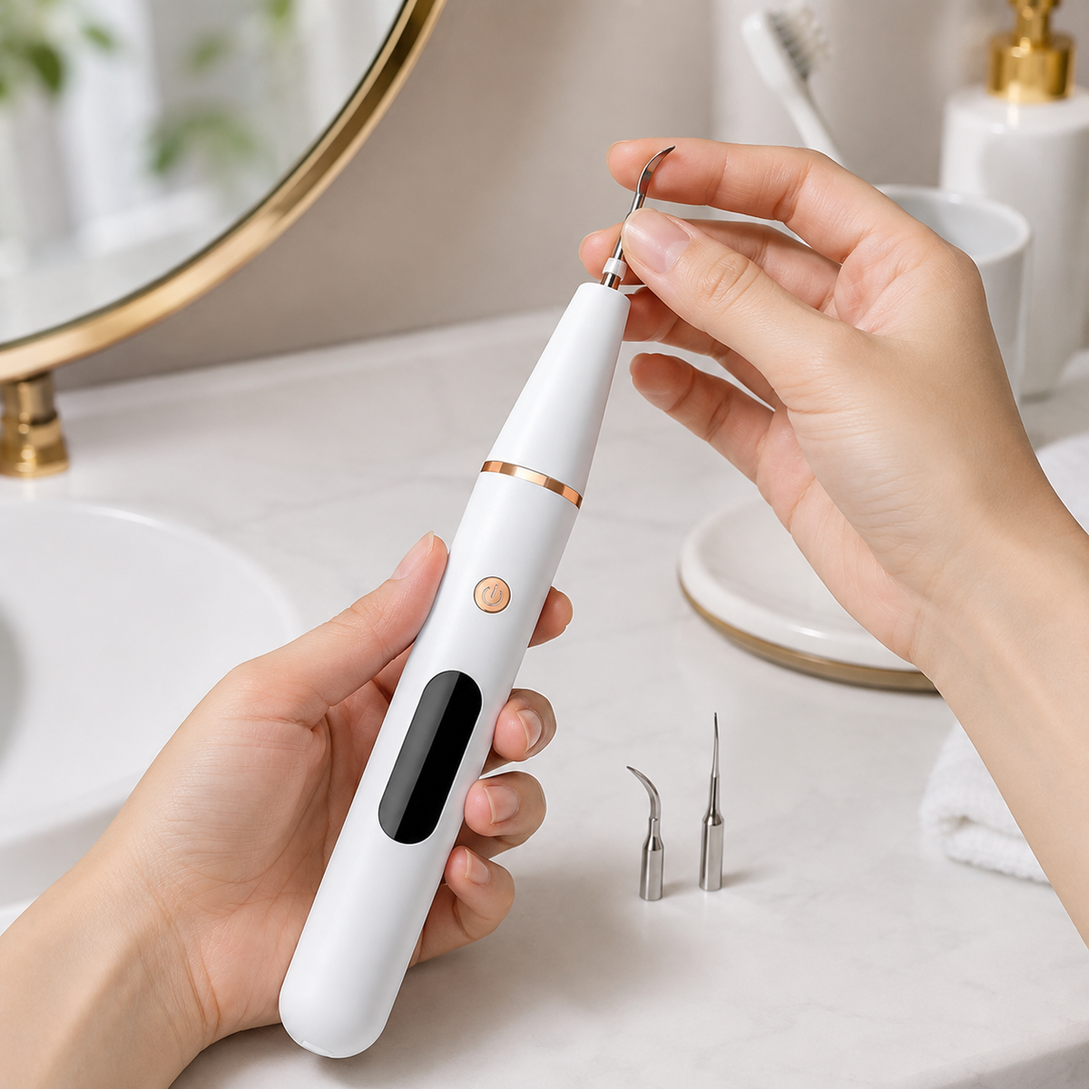 Ultrasonic Tartar Remover with 38kHz LED Light for Professional Dental Care and Clean Teeth at Home | Sansoti