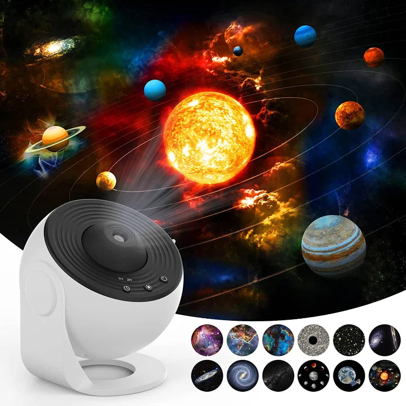 Galaxy Projection Starry Sky Projector with Interchangeable Discs – Space Visualization for Children and Adults | Sansoti