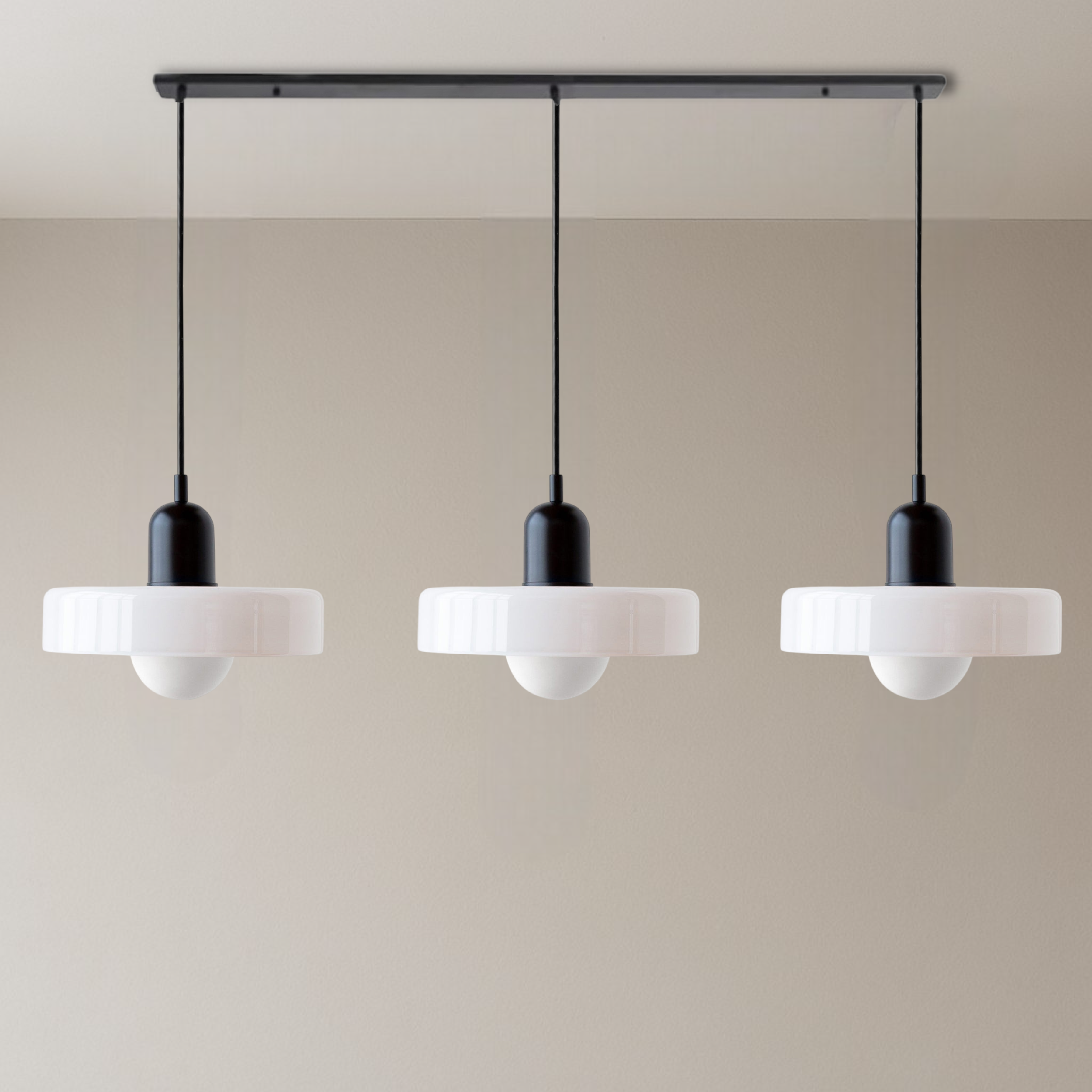 3-kops Bauhaus hanglamp glas G9 warm wit eetkamer verlichting modern design plafondlamp gekleurd glas | Sansoti