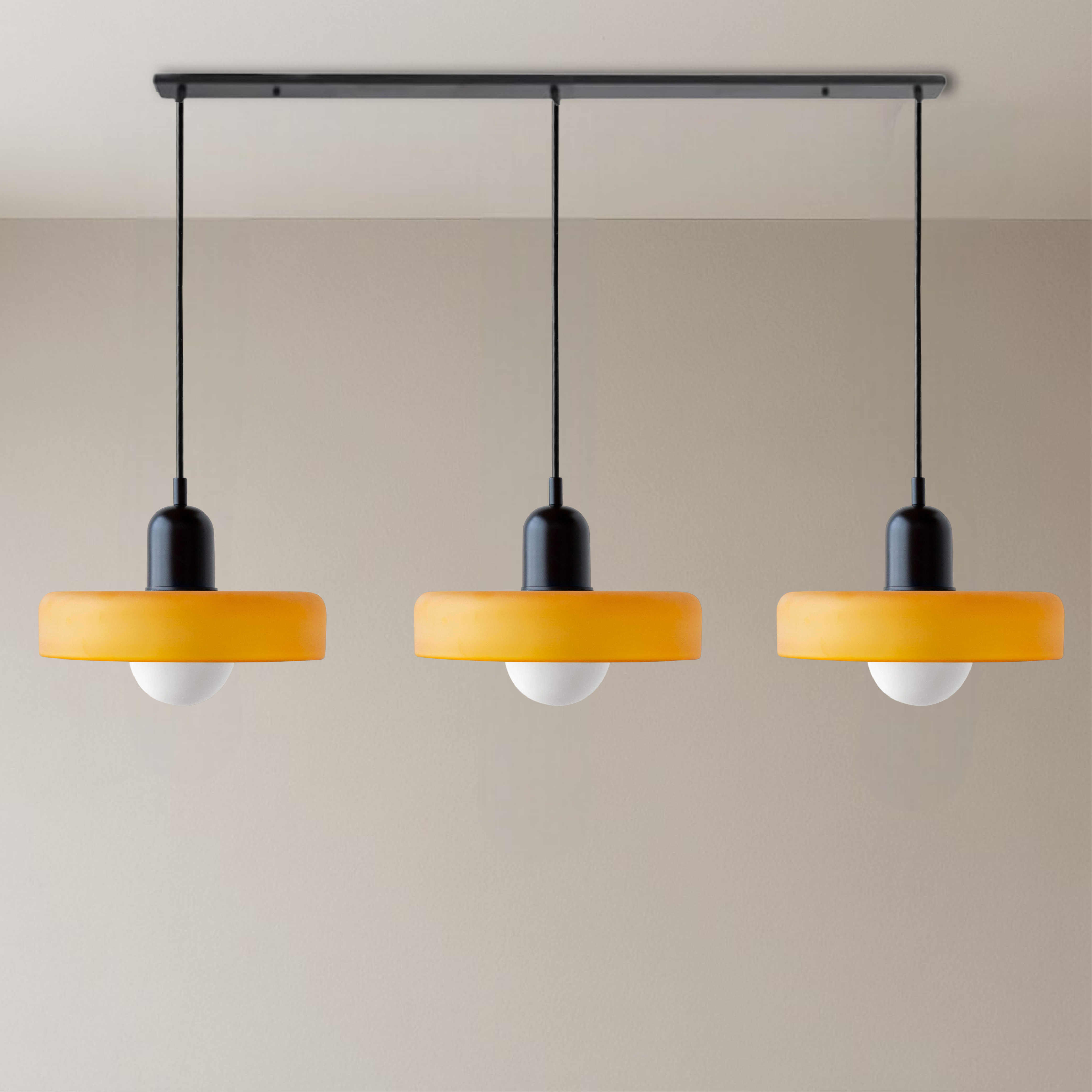 3-kops Bauhaus hanglamp glas G9 warm wit eetkamer verlichting modern design plafondlamp gekleurd glas | Sansoti