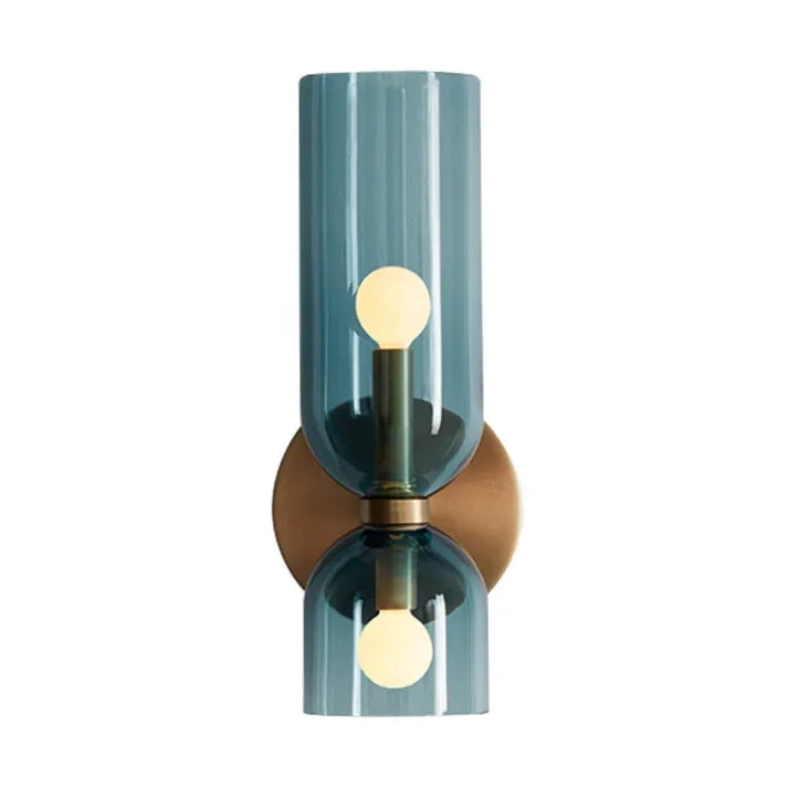 Wandleuchte Glas Gold Doppelschirm 35cm E14 Flur Wohnzimmer Schlafzimmer Modern Stilvoll | Restfield