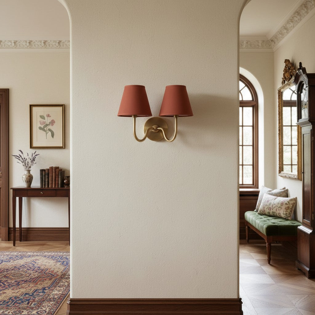 Wandlamp met Geplisseerde Stoffen Kap – Klassieke Verlichting voor Slaapkamer en Woonkamer | Sansoti