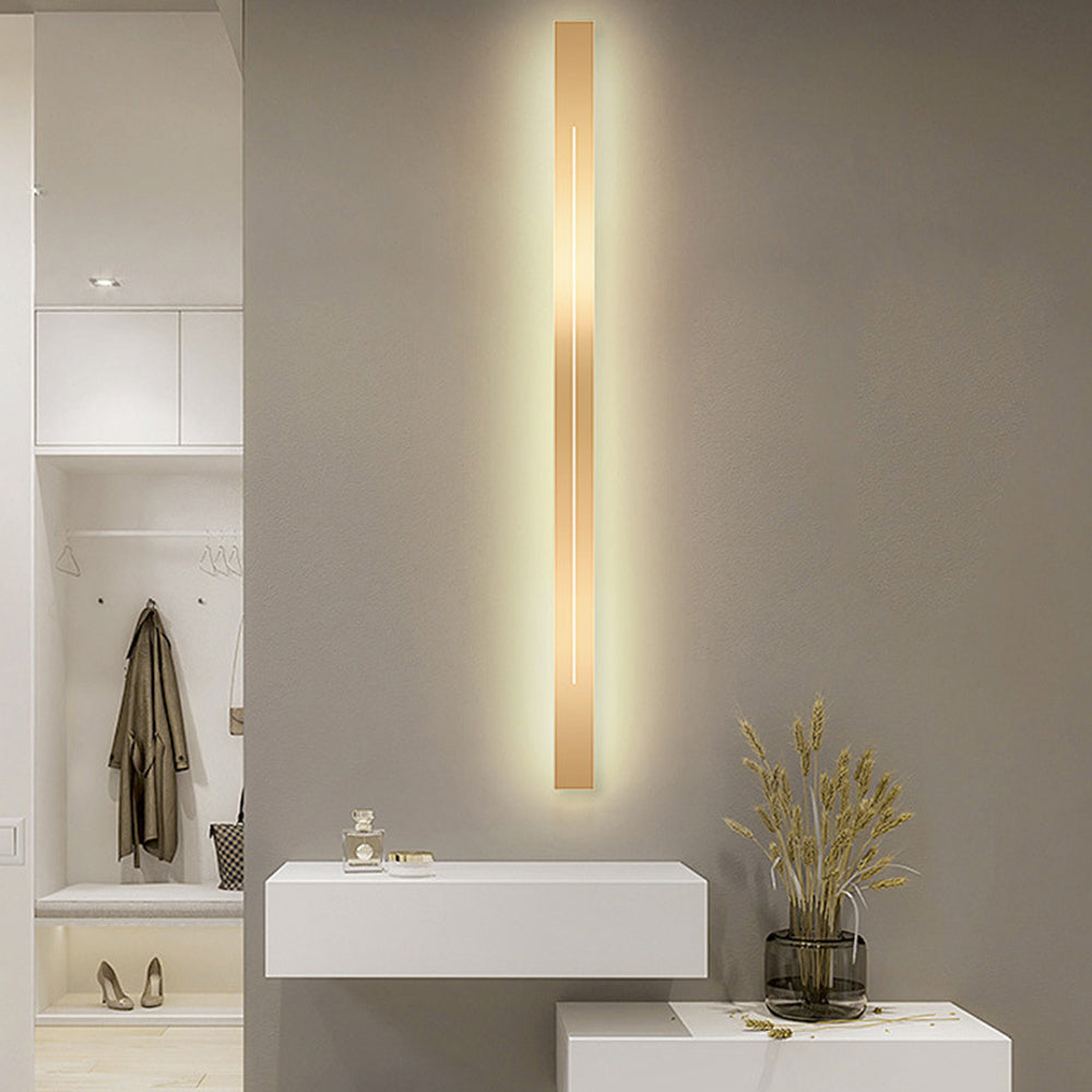 Moderne LED-Wandleuchte, minimalistisches Design, Schlafzimmer, Wohnzimmer, Schwarz-Gold, dimmbar, stimmungsvolle Innenbeleuchtung | Sansoti