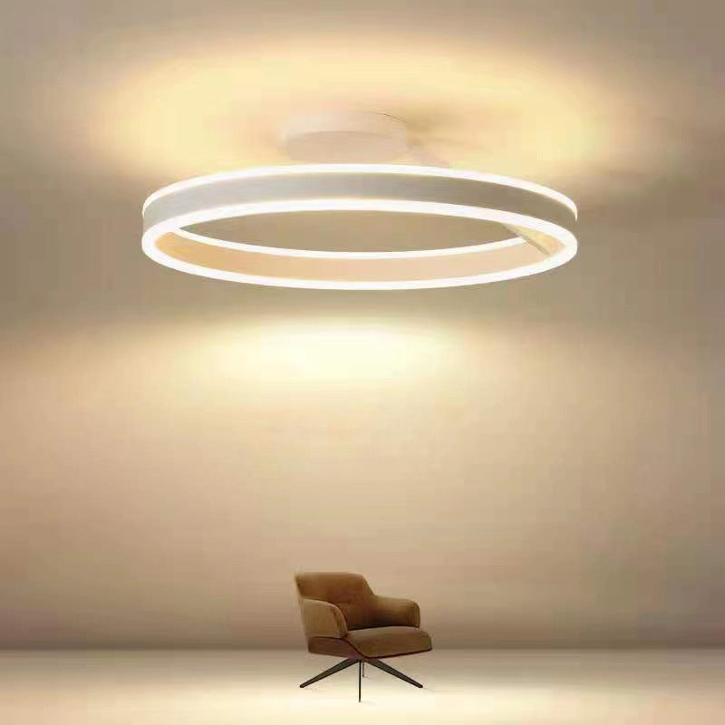 Deckenleuchte LED Ring Metall Acryl Schwarz Weiß Dimmbar Wohnzimmer Schlafzimmer 50cm | Restfield