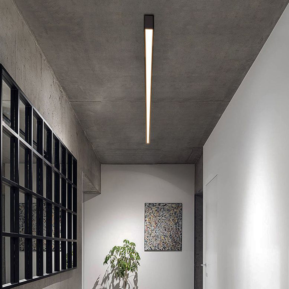 Modern Linear LED Ceiling Light Black Metal 60-120cm Energy-Efficient Dimmable Sleek Design for Living Room | Sansoti