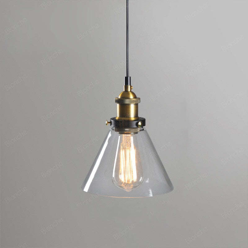 Industriële Glazen Hanglamp Metaal E27 Verstelbaar Snoer Transparant Amber Rookgrijs Binnenverlichting | Sansoti