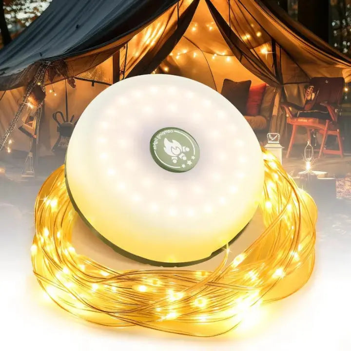4-in-1 Multifunctionele Campinglamp USB Oplaadbaar met RGB Lichtslinger en Powerbank Functie Magnetisch | Sansoti