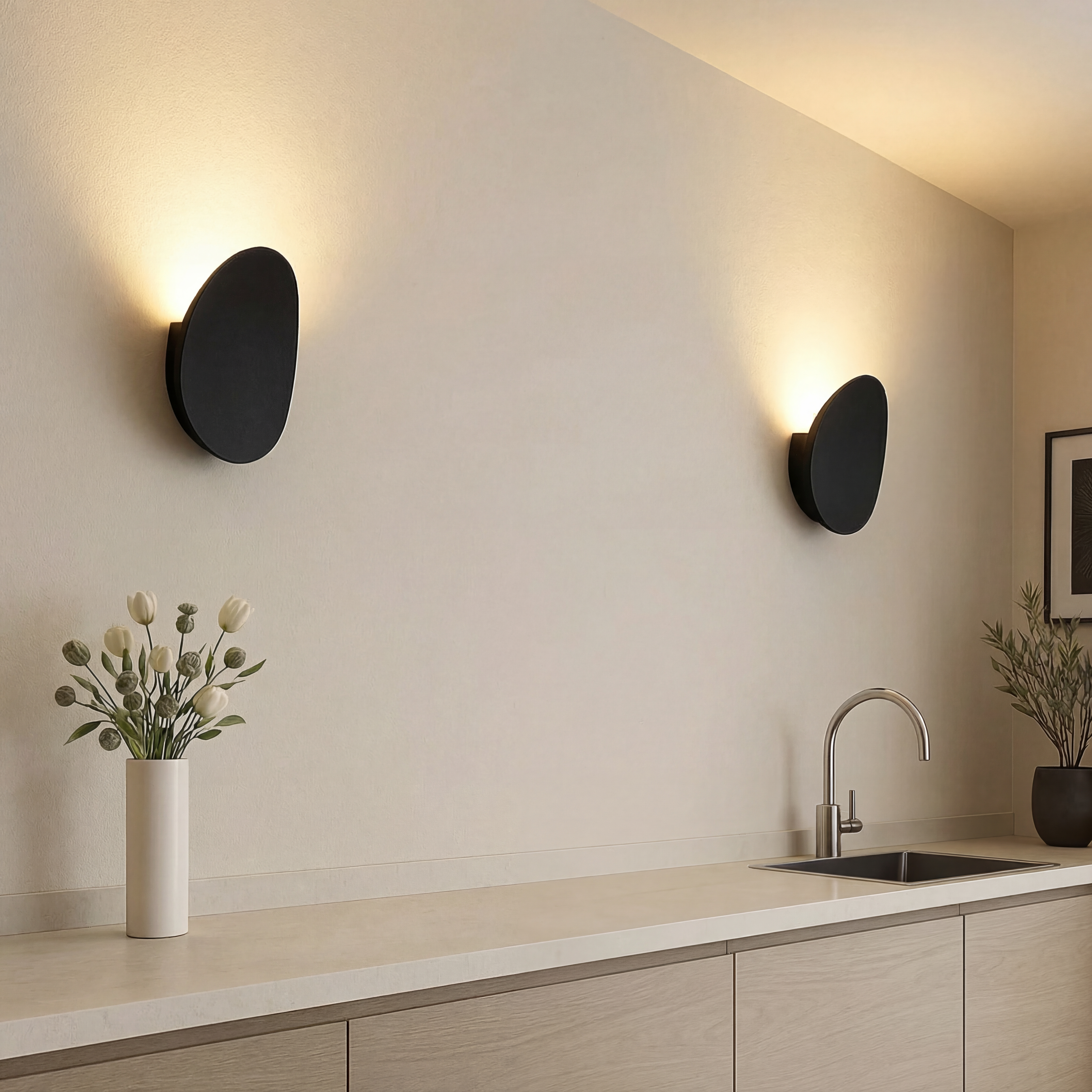 (4-pack) Schemer Wandlamp LED Warm Licht Zwart Wandverlichting Interieur Indirect Licht Modern Minimalistisch | Sansoti