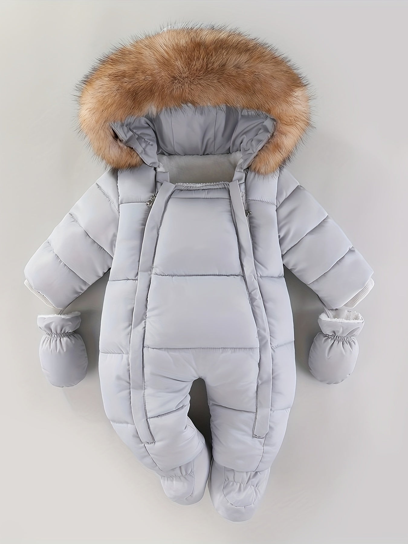 Baby Winterpakje met Capuchon en Kunstbont voor 0-12 Maanden | Sansoti