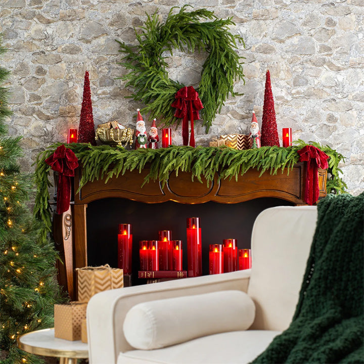 Guirlande de Noël artificielle en branches de sapin, 120-270 cm, dense, verte et flexible, décoration intérieure et extérieure pour porte, escalier ou cheminée | Sansoti