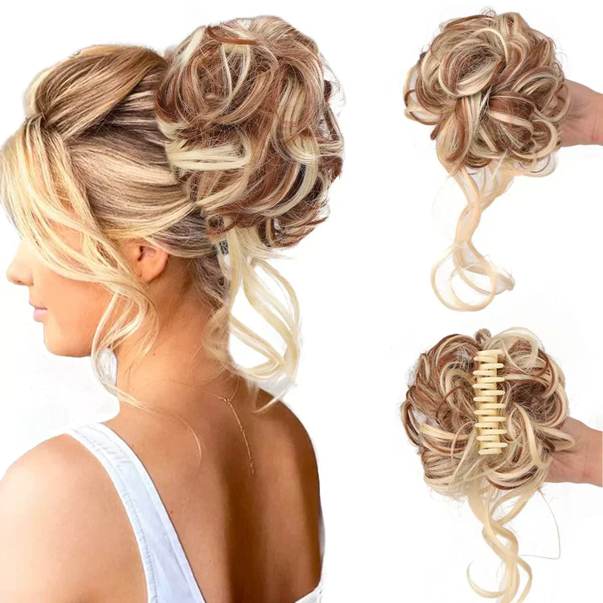 Clip-In Hair Bun met Krullen – Vollere Knot in Seconden zonder Styling | Sansoti