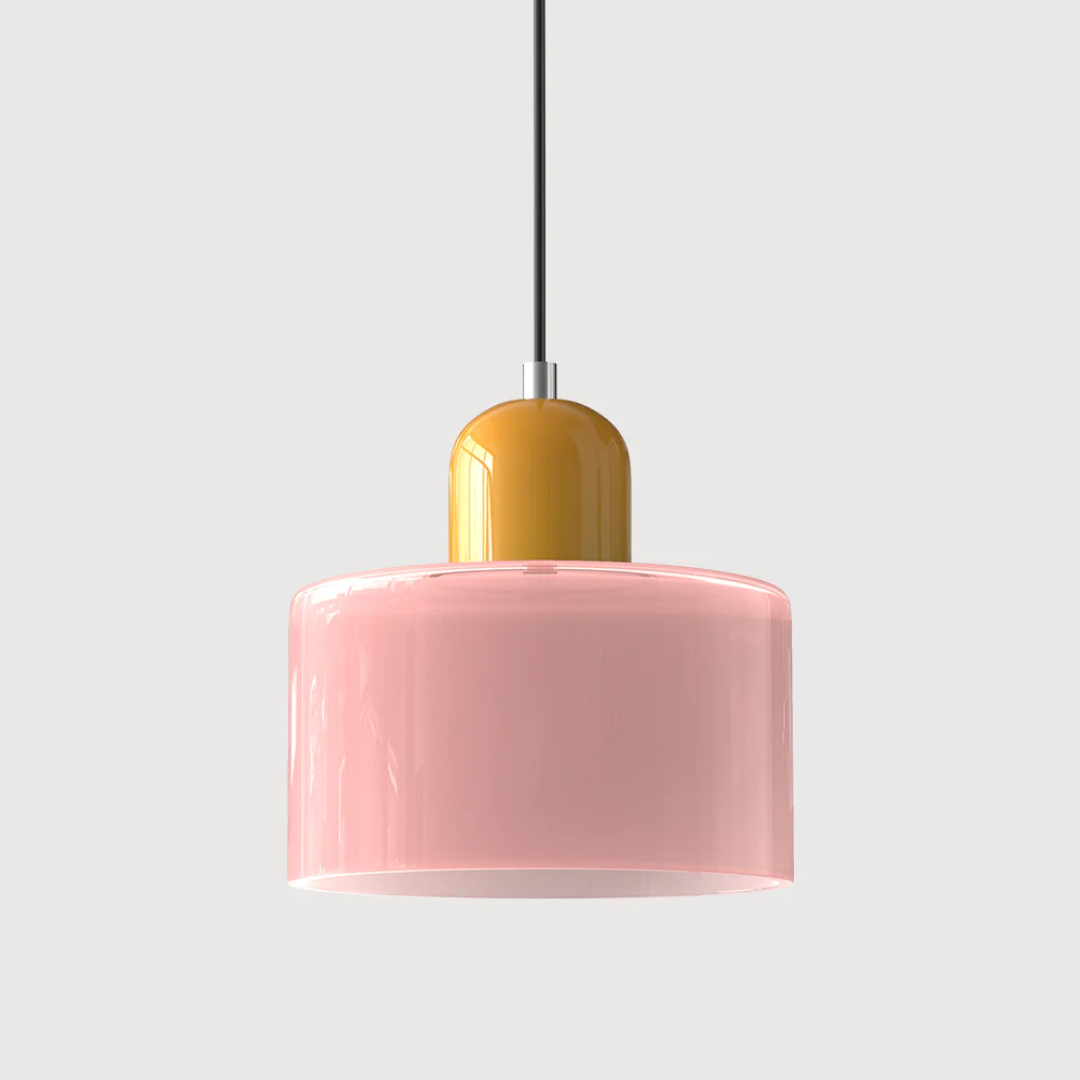 Lismeno Retro Hanglamp Glas 15cm Groen Oranje Eettafel Keuken Vintage Verlichting Compact | Sansoti