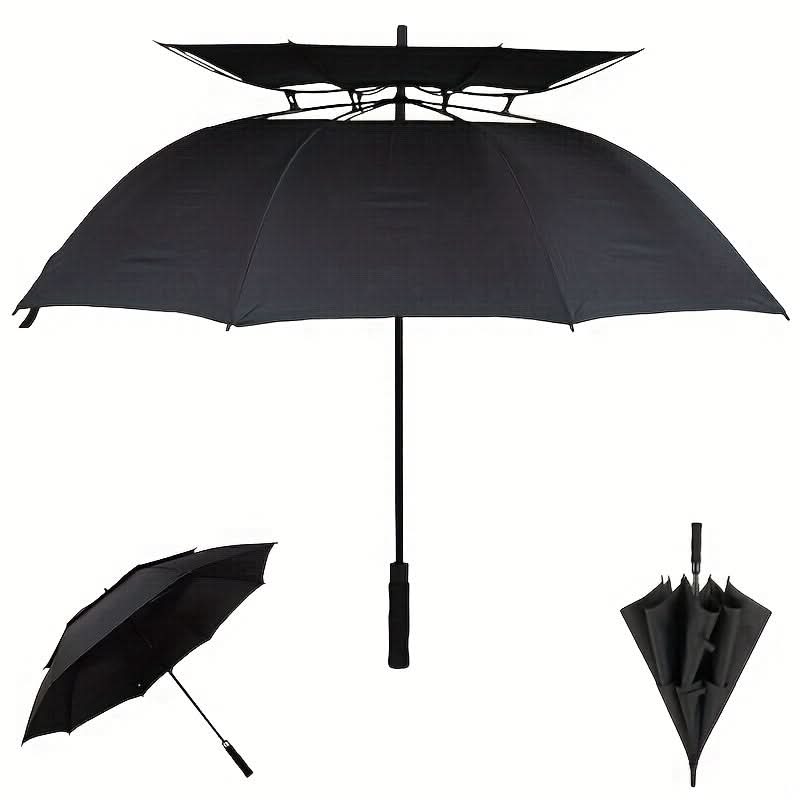 Extra-Large Automatic Umbrella with Vented Double Canopy, Wind-Resistant, for Golf, Walking, and Events | Sansoti