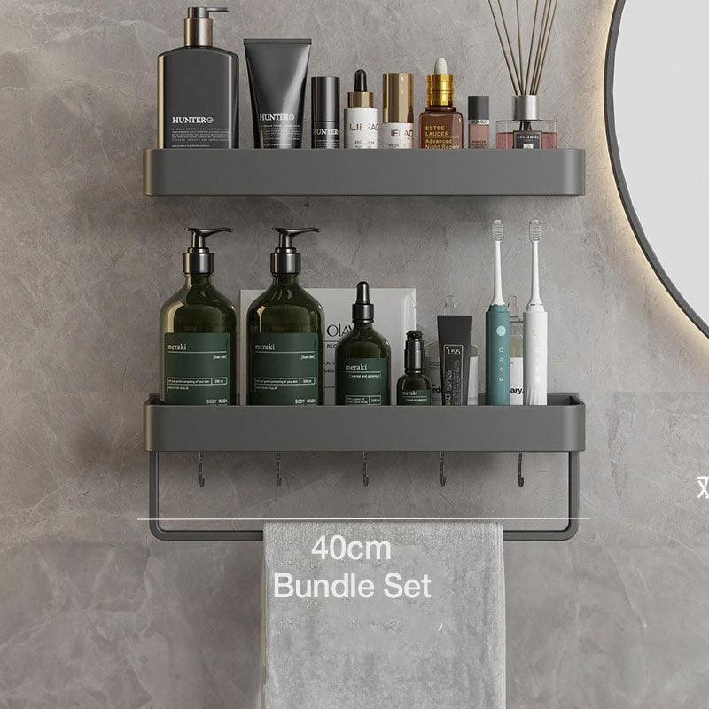Wandrek voor de Badkamer – Waterbestendige Opbergruimte met Handdoekstang | Sansoti