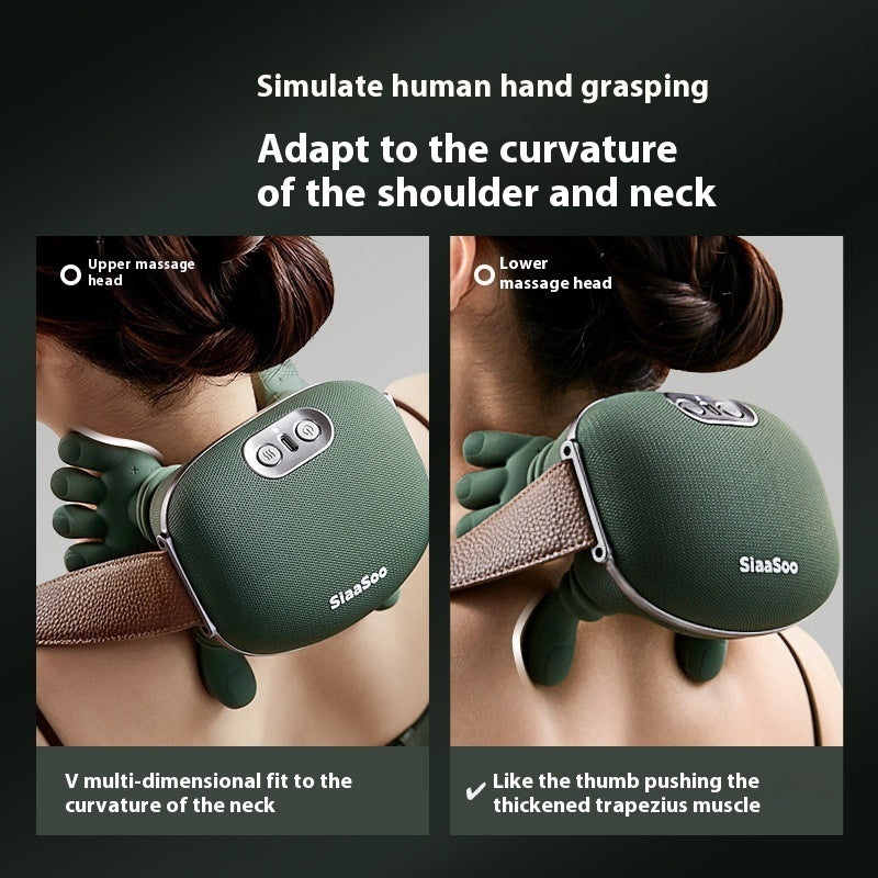 Nekmassageapparaat met Warmtefunctie en 4D Kneedsysteem | Draadloos Oplaadbaar | Sansoti
