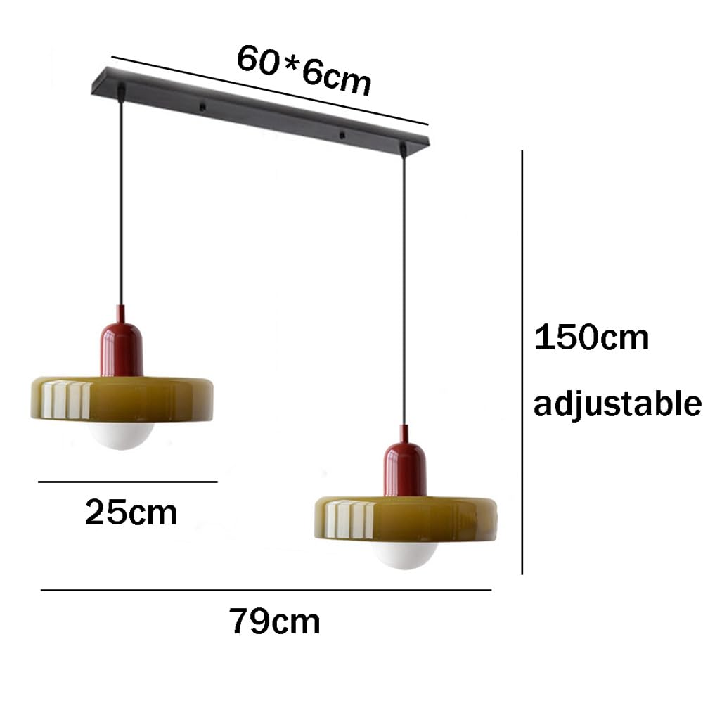 Luccon Doppelte Hängeleuchte Glas G9 35 cm Modern Esstisch Wohnzimmer Design Beleuchtung | Restfield