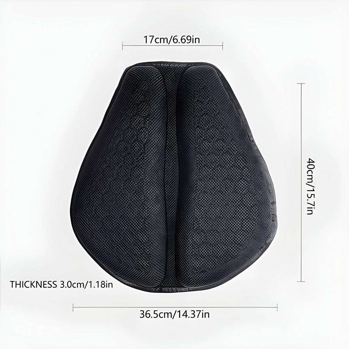 Coussin de selle en gel ergonomique pour moto, structure alvéolée, antidérapant et réducteur de pression pour des trajets longs et confortables | Sansoti