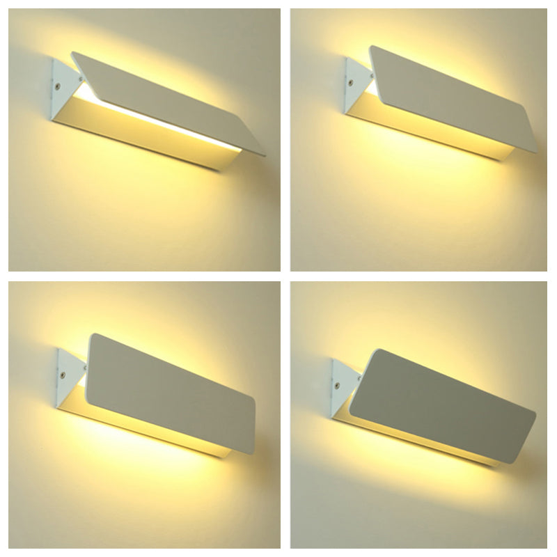 Adjustable LED Wall Light Metal White Indoor Modern Design for Living Room Dining Room Hallway Lighting Fixture | Sansoti