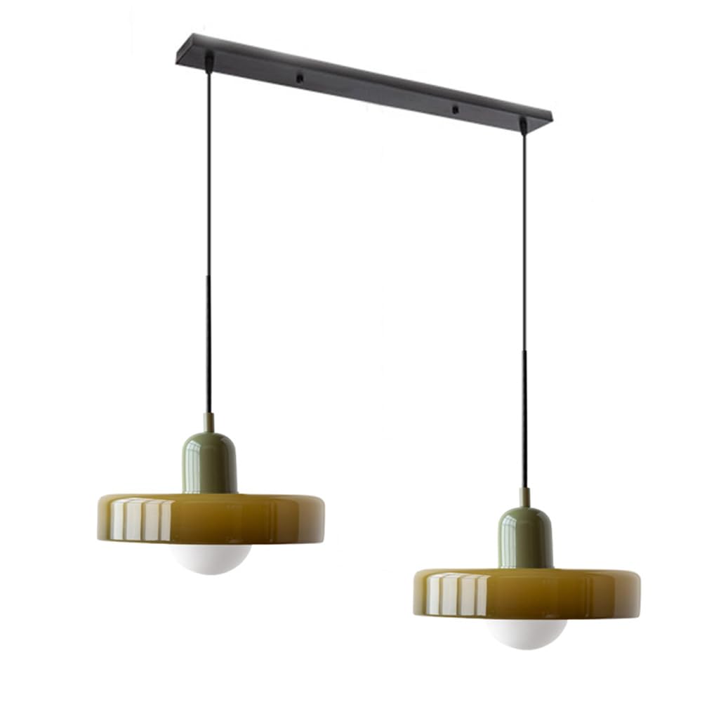 Luccon Doppelte Hängeleuchte Glas G9 35 cm Modern Esstisch Wohnzimmer Design Beleuchtung | Restfield
