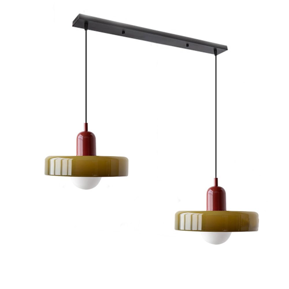 Luccon Doppelte Hängeleuchte Glas G9 35 cm Modern Esstisch Wohnzimmer Design Beleuchtung | Restfield
