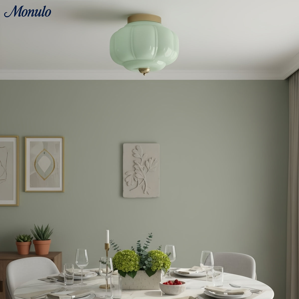 Retro Plafondlamp met Melkglazen Kap – Verfijnde Semi-Flush Mount Verlichting voor Moderne Interieurs | Sansoti