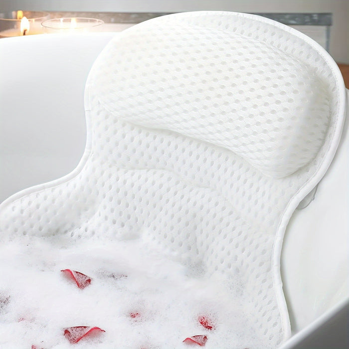 Badkussen Ergonomisch met Neksteun Zuignappen Antislip 4D Mesh Ademend Badkamercomfort Wellness Spa Ontspanning | Sansoti