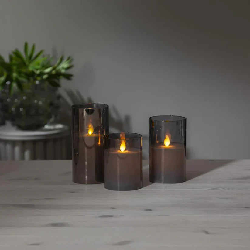 Wireless LED Candle Set of 3 Flame Effect Remote Control Timer Warm White Ambient Lighting Living Room Decoration | Sansoti