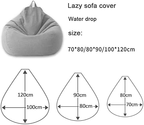 Afneembare Zitzakhoes XL Linnen-Look Wasbaar Lounge Relaxhoes Ergonomisch Comfort Vulbaar Zitzak Overtrek | Sansoti