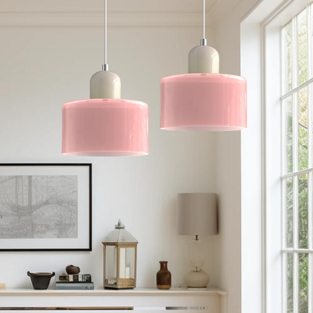 Lismeno Retro Hanglamp Glas 15cm Groen Oranje Eettafel Keuken Vintage Verlichting Compact | Sansoti