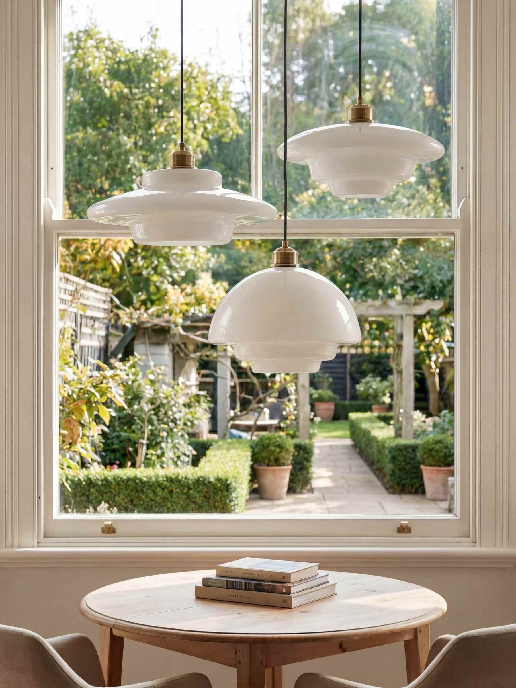 Glazen Hanglamp met Gelaagd Design – Melkwit Matglas voor Eetkamer en Woonkamer | Sansoti