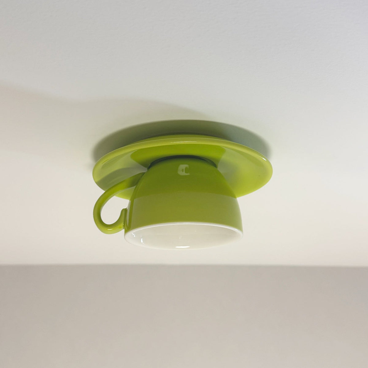 Ceramic Ceiling Light Coffee Mug Design LED Lighting Playful Interior Light Fixture Living Room Bedroom | Sansoti
