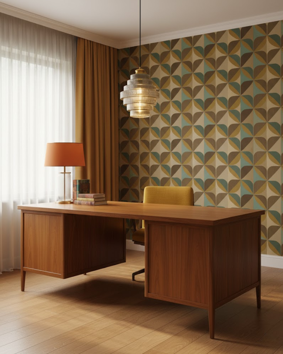 Moderne trapsgewijze glazen hanglamp met gouden detail voor eetkamer en woonkamer – luxe design verlichting | Sansoti