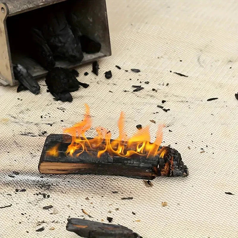 Vuurvaste Mat Hittebestendig 800°C Glasvezel Aluminiumfolie BBQ Vuurkorf Terras Bescherming Opvouwbaar Herbruikbaar Vloer Tuindecoratie | Sansoti