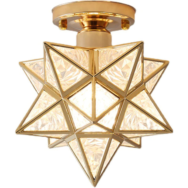 Pinlo Sternförmige Deckenleuchte E27 Gold Flur Schlafzimmer Beleuchtung geometrisches Design Deckenleuchte modern klassisch kompakt 20 cm | Restfield
