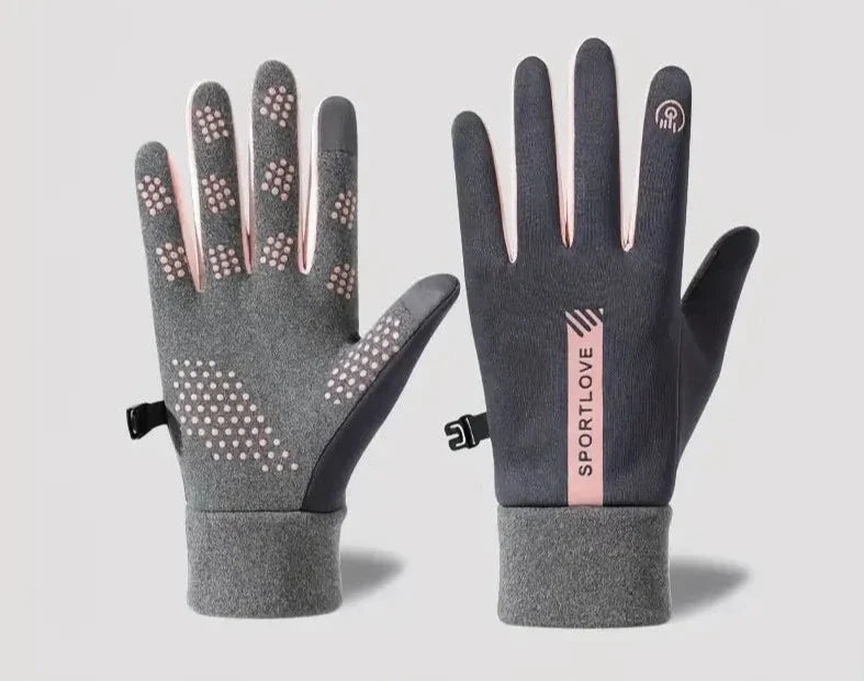 Thermische Handschoenen met Touchscreen en Antislip Grip voor Outdoor Activiteiten Winter Zwart Grijs | Sansoti