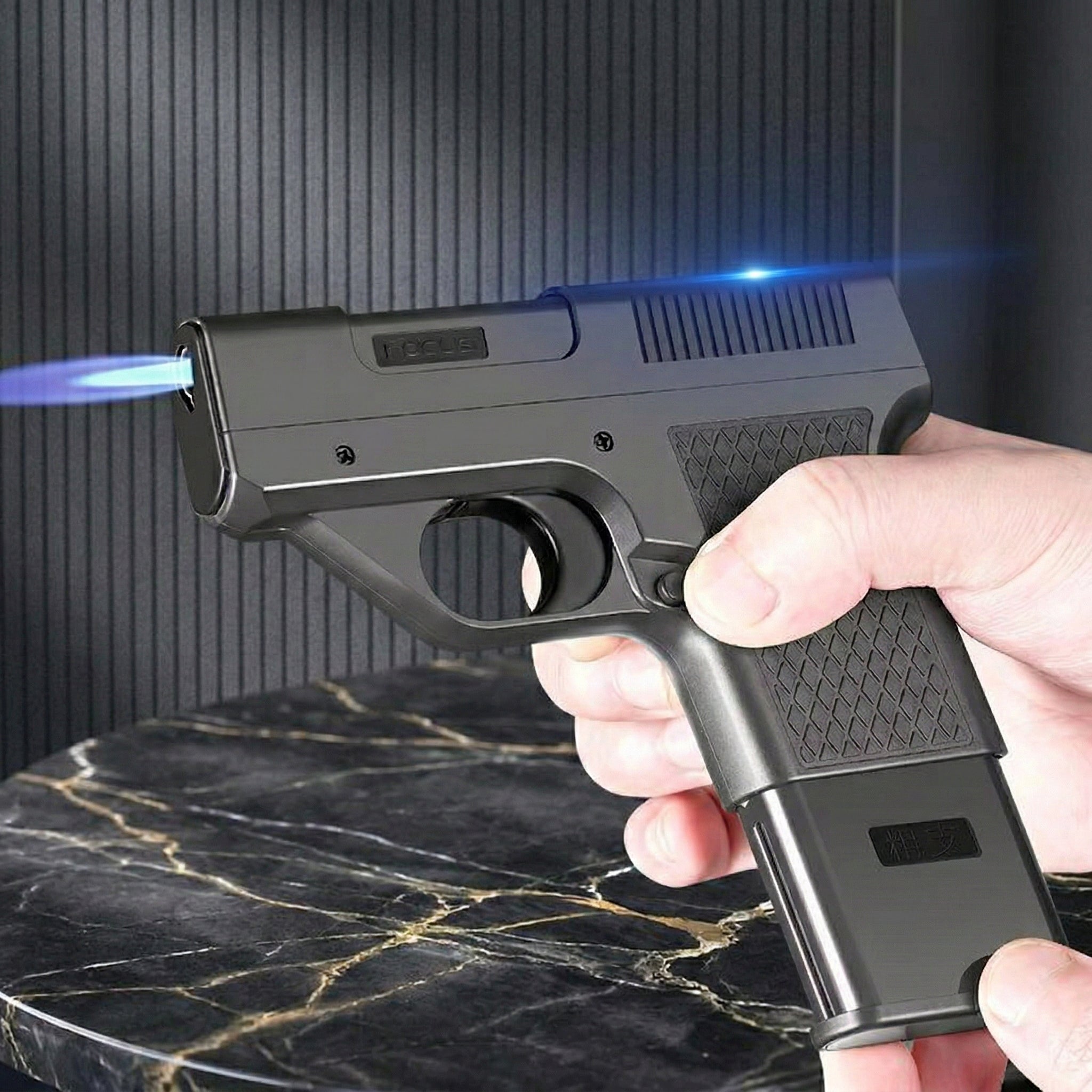 Gunvormige Aansteker met Geheim Opbergvak – Navulbare Jet Flame Aansteker voor Heren | Sansoti