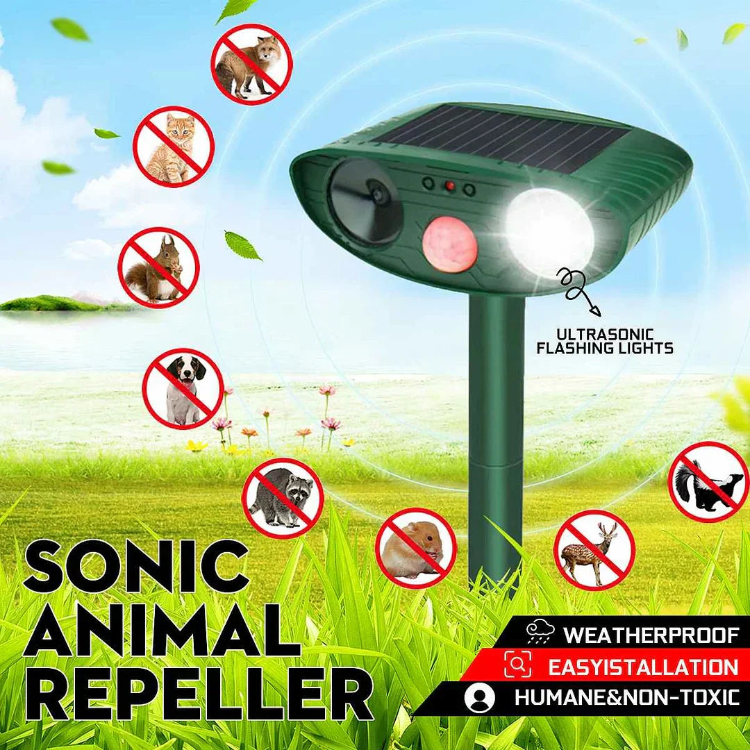 Zonne-energie Ultrasone Hertenafweerder – Effectieve Dierverdrijver voor Tuin & Erf binnen 48 Uur | Sansoti