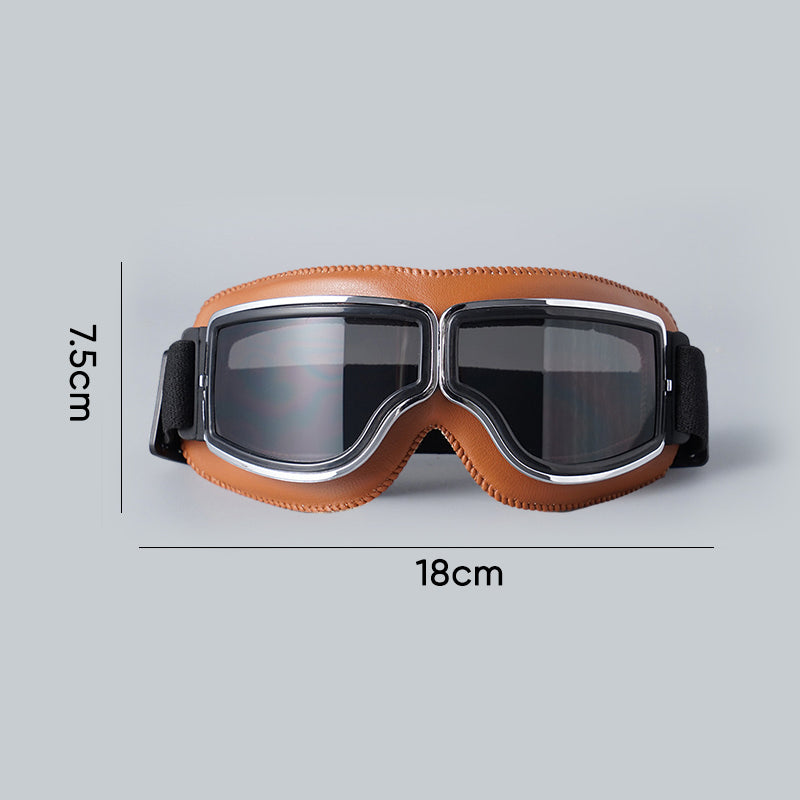 Retro Motorgoggles met Beschermglazen en Verstelbare Band | Sansoti