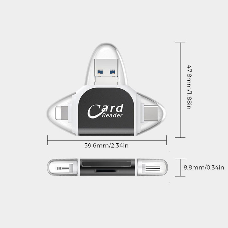 Kartenleser 4-in-1 USB C Lightning SD Micro SD USB 3.0 | Restfield
