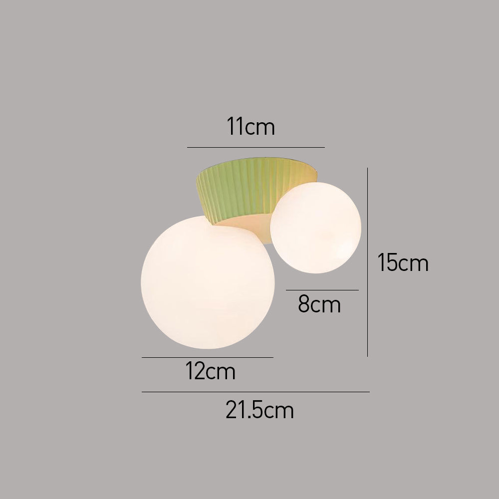 Hängeleuchte Decke 2 Lichtkugeln Resin Grün Wohnzimmer Schlafzimmer Flur Kugelleuchte Modernes Design | Restfield