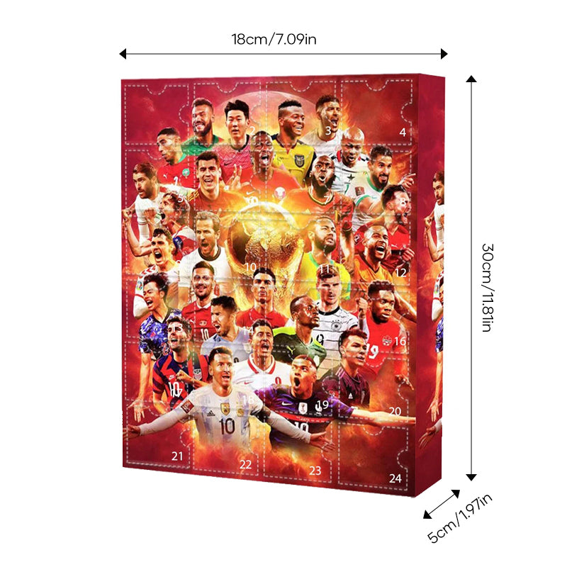 Football Advent Calendar 2026 with 24 Play Figures for Young Fans, Christmas Countdown Gift Set, December Festivities | Sansoti