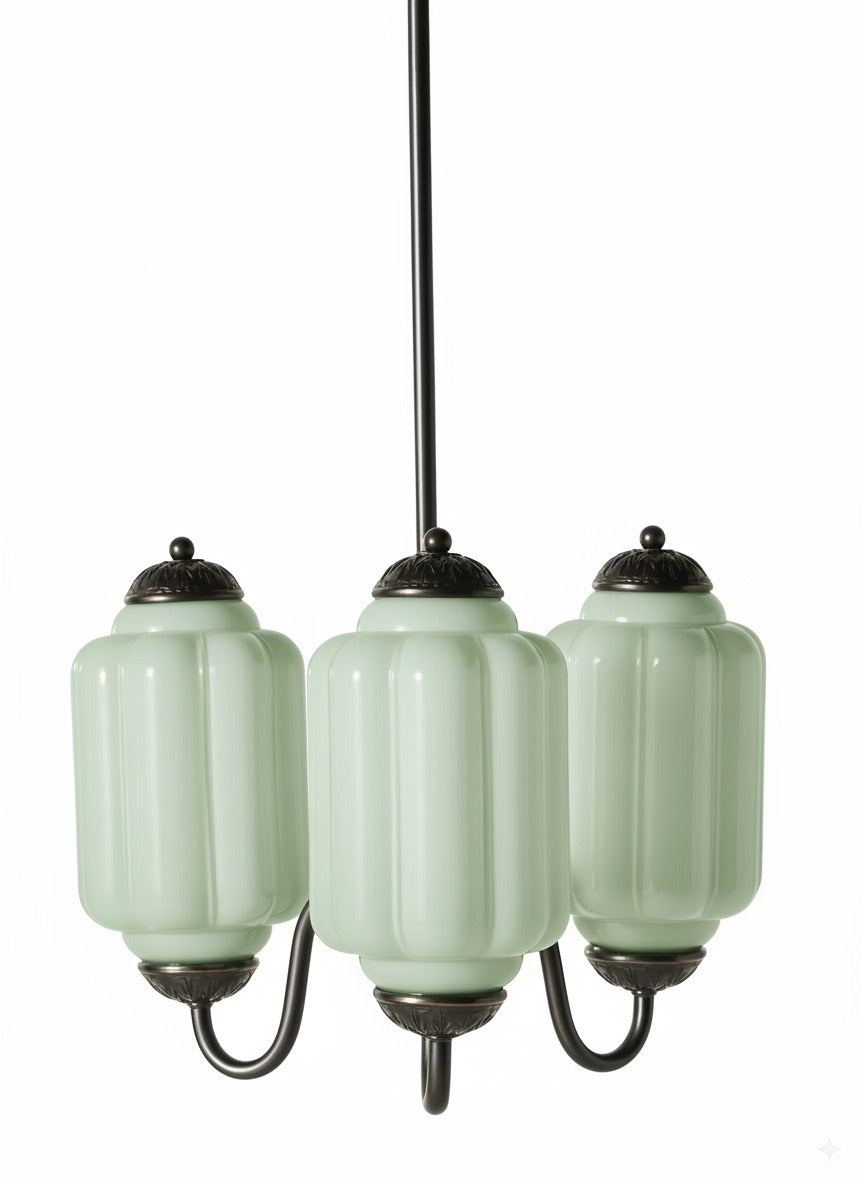 Vintage Melkglazen Hanglamp met Gegolfde Rand – Scandinavische Sfeerverlichting voor Keuken en Slaapkamer | Sansoti