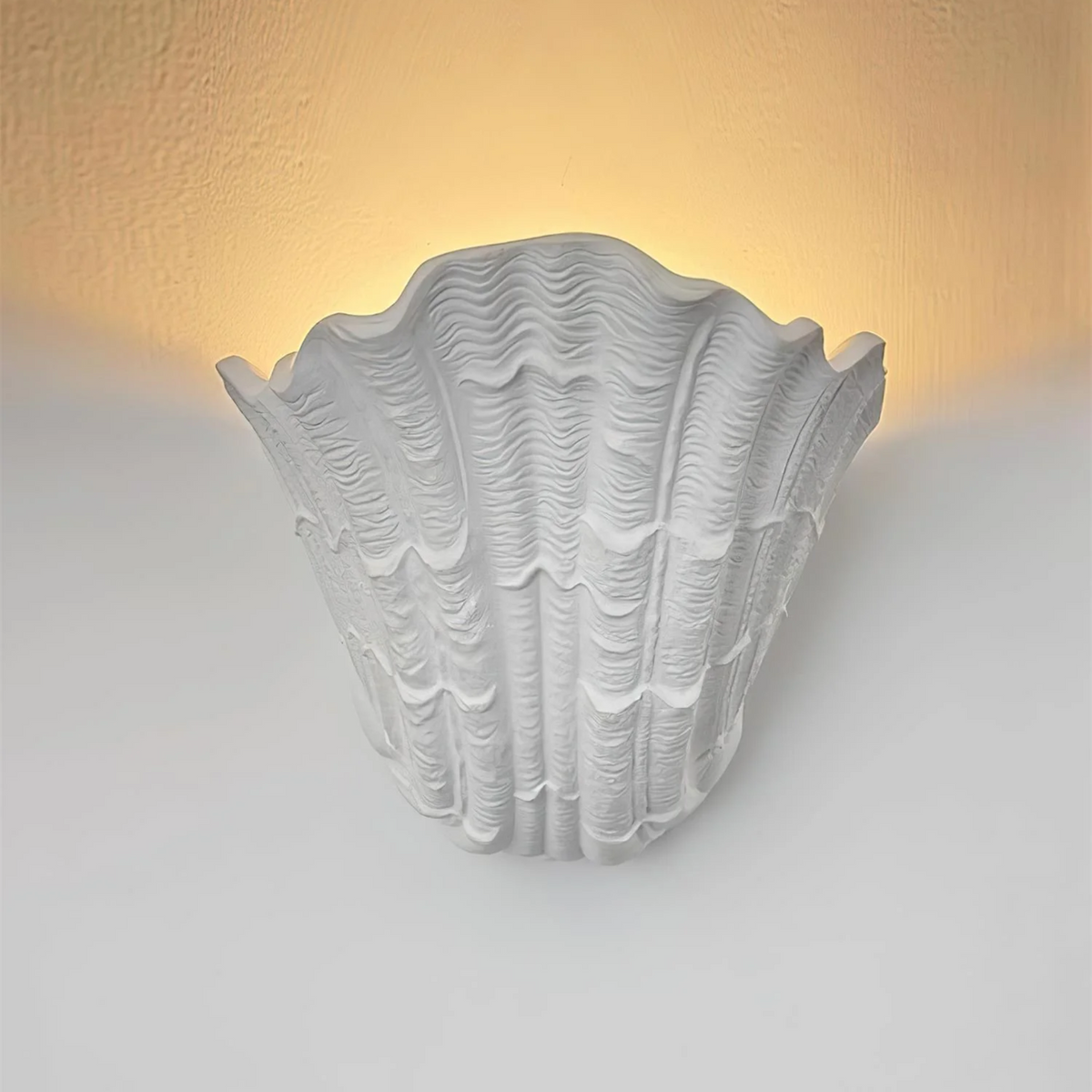 Plaster Shell Wall Light G9 LED Wabi-Sabi Baroque Sculpture Ambient Light Warm White Design Interior Wall Lighting | Sansoti